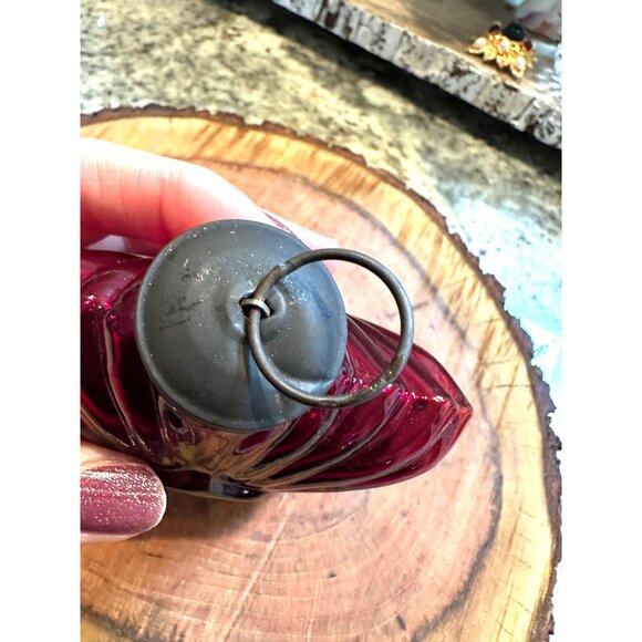 VTG kugel style Pottery Barn Star Embossed Glass Tree Ornament holiday decor - Picture 4 of 8